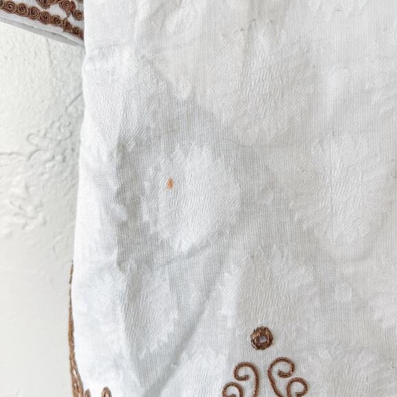 Sulu Collection White and Brown Embroidered Jacket Small NWT - Picture 5 of 6